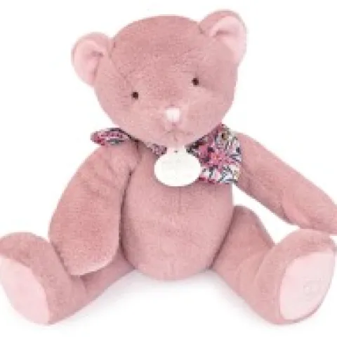 Outlet L'Ours Doudou® - Ours en peluche rose - 25 cm Les Boh'aime|Ours