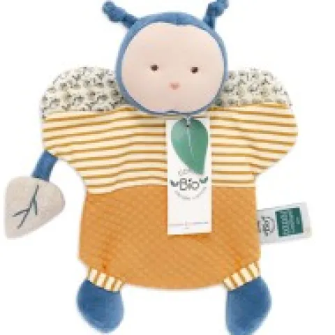 Best Marionnette coton BIO Pollen l'abeille - 25 cm Les Prix Doux|Doudous Coton Bio
