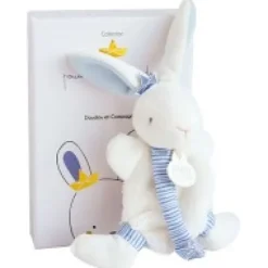 Discount Mini doudou attache sucette lapin matelot bleu - 15 cm Cadeau À Moins De 20€|Cadeaux Naissance