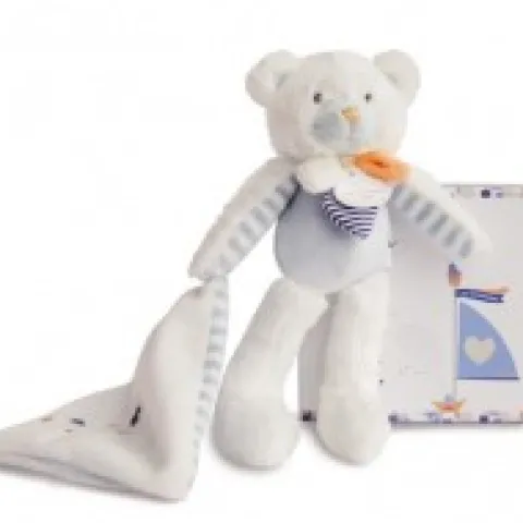 Best Ours avec doudou attache- sucette - 18 cm Les Prix Doux|Ours