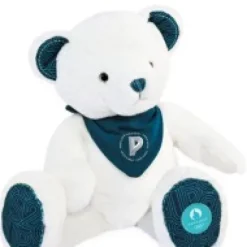 Fashion Ours en peluche Premium blanc avec bandana Paris 2024 - 37 cm Collection Bébé Jo|Les Peluches Supporters