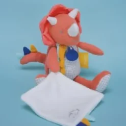 Online Peluche de dinosaure orange avec doudou - Lou - 25 cm Les Prix Doux|Calinosaure