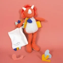 Online Peluche de dinosaure orange avec doudou -  Lou - 25 cm Les Prix Doux|Calinosaure