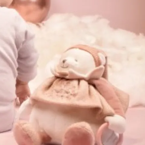 Best Peluche eveil Bébé Ours Rose - 30 cm - Collection Anniversaire Doudou® Anniversaire|Ours