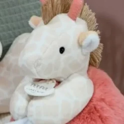 Hot Peluche girafe avec doudou mouchoir - 15 cm Cadeaux Naissance|Couleurs Savane