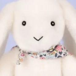 Hot Peluche lapin blanc 25 cm - Lapin Fleurette Lapin Fleurette|Lapin