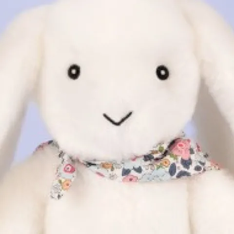 Hot Peluche lapin blanc 25 cm - Lapin Fleurette Lapin Fleurette|Lapin