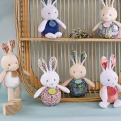 Hot Peluche lapin pop-up - Vert amande et corail Cadeau À Moins De 20€|Les Petits Futés