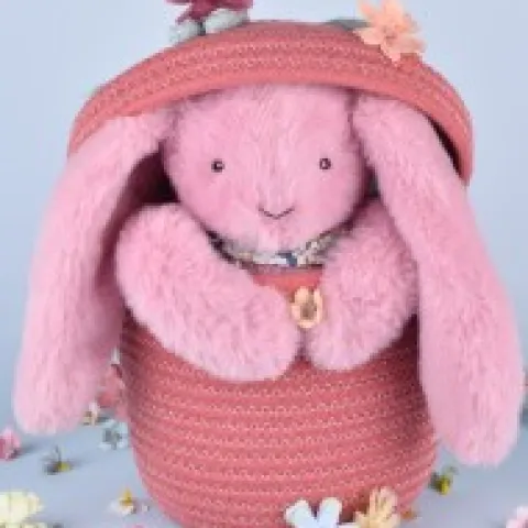 New Peluche lapin rose 25 cm - Lapin Fleurette Lapin Fleurette|Lapin