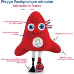 Online Peluche Mascotte Officielle Jeux Paralympiques Paris 2024 - Fabriquée en France - 33 cm Mascotte Jo|Mascotte Jo