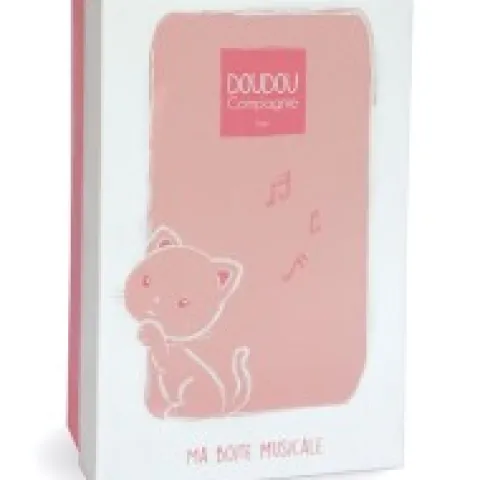 Sale Peluche musicale Chat gris et corail- 20 cm Les Prix Doux|Rikikis & Méli Mélo