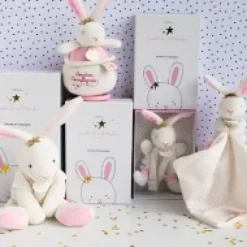 Hot Peluche musicale lapin étoile rose - 14 cm Perlidoudou|Boîte À Musique
