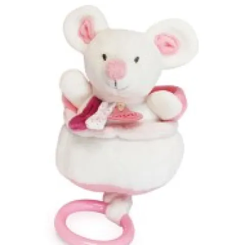 New Peluche musicale Souris rose - 20 cm Les Prix Doux|Rikikis & Méli Mélo