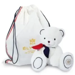 Best Peluche ours blanc fabriqué en France - L'Ours Élysée - 30 cm Collection X Elysée|Ours