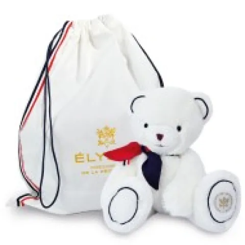 Best Peluche ours blanc fabriqué en France - L'Ours Élysée - 30 cm Collection X Elysée|Ours