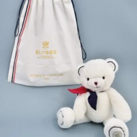 Best Peluche ours blanc fabriqué en France - L'Ours Élysée - 30 cm Collection X Elysée|Ours