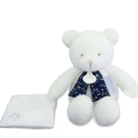 Outlet Peluche ours luminescent avec mouchoir - 28 cm - Clair de Lune Les Luminescents|Ours