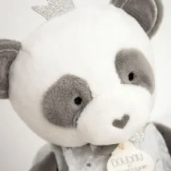 Discount Peluche Panda gris avec doudou- Attrape-rêves - 28 cm Attrape-rêves|Panda