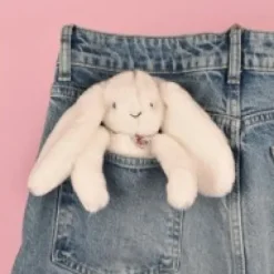 Best Porte clé en peluche Lapin Blanc- 18 cm - Lapin Fleurette Lapin Fleurette|Lapin