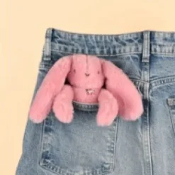 Fashion Porte clé en peluche Lapin Rose - 18 cm - Lapin Fleurette Lapin Fleurette|Lapin