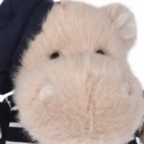 Outlet Porte clé hippopotame avec béret et marinière- 15 cm Souvenir Of Paris|Porte-clé