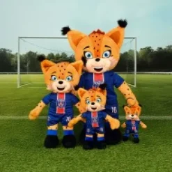 New Porte clé PSG - Mascotte Germain Le Lynx -15 cm Psg|Peluches