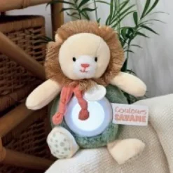 New Veilleuse bébé Lion -15 cm Les Coffrets À Offrir|Couleurs Savane