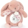 New Veilleuse Lapin Musicale Projection mur avec chansons Douces - Rose poudré Lapin Doudou|Lapin