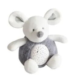 Hot Veilleuse musicale et lumineuse Souris Grise - 20 cm Les Prix Doux|Veilleuses